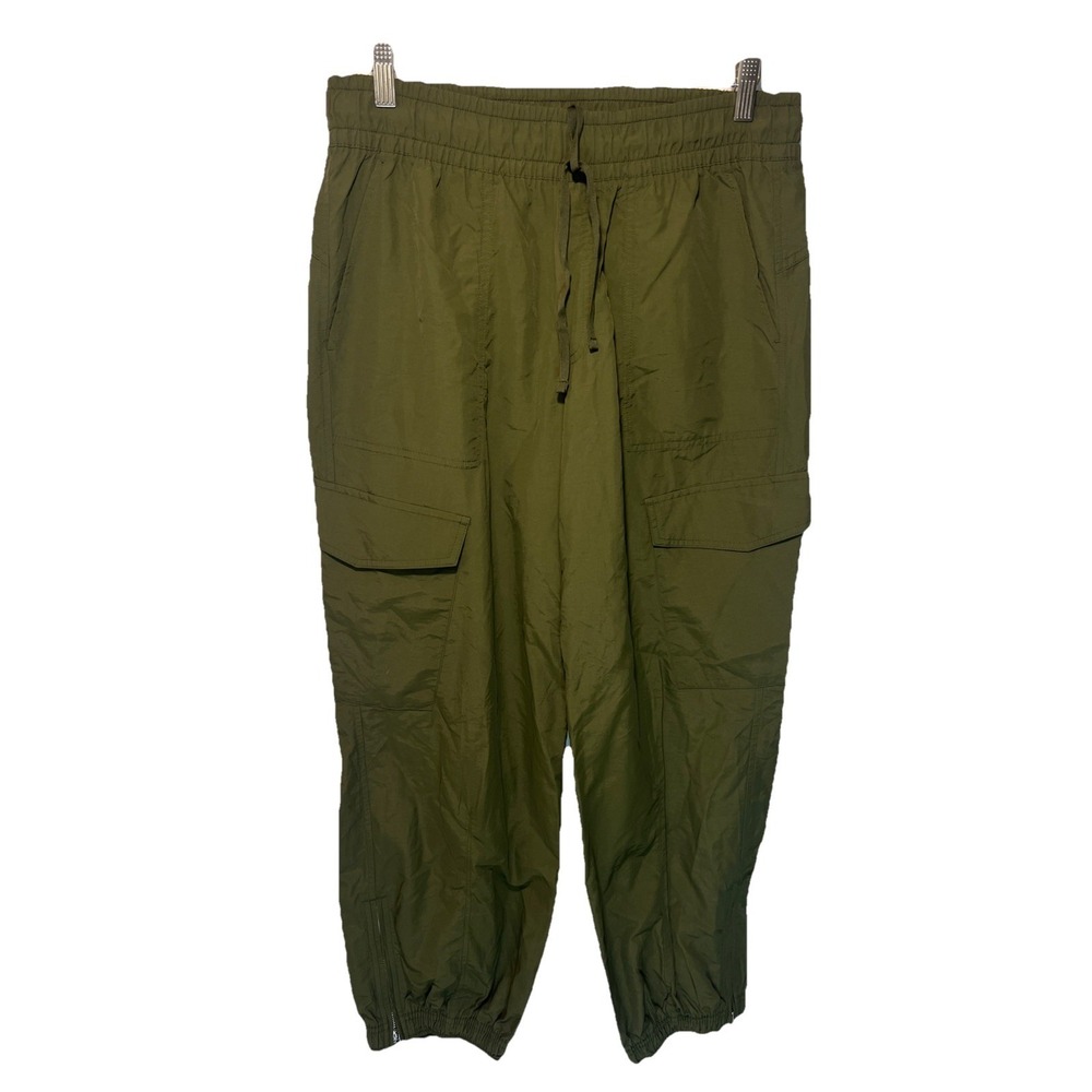 Old Navy Pants Women's Sz Medium Green Cargo Quick‎ Dry Zipper Legs  Activewear